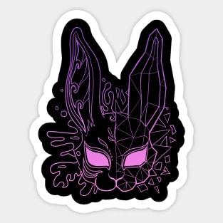 Polygon bunny mask Sticker